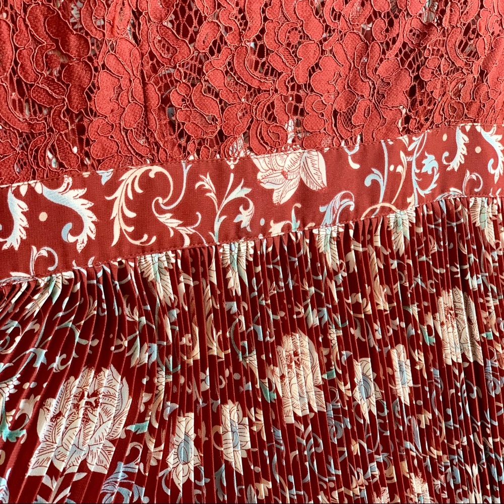 🍄 Anthro {Plenty by Tracy Reese} Maroon Arcadia Dress🍁 - Picture 5 of 6